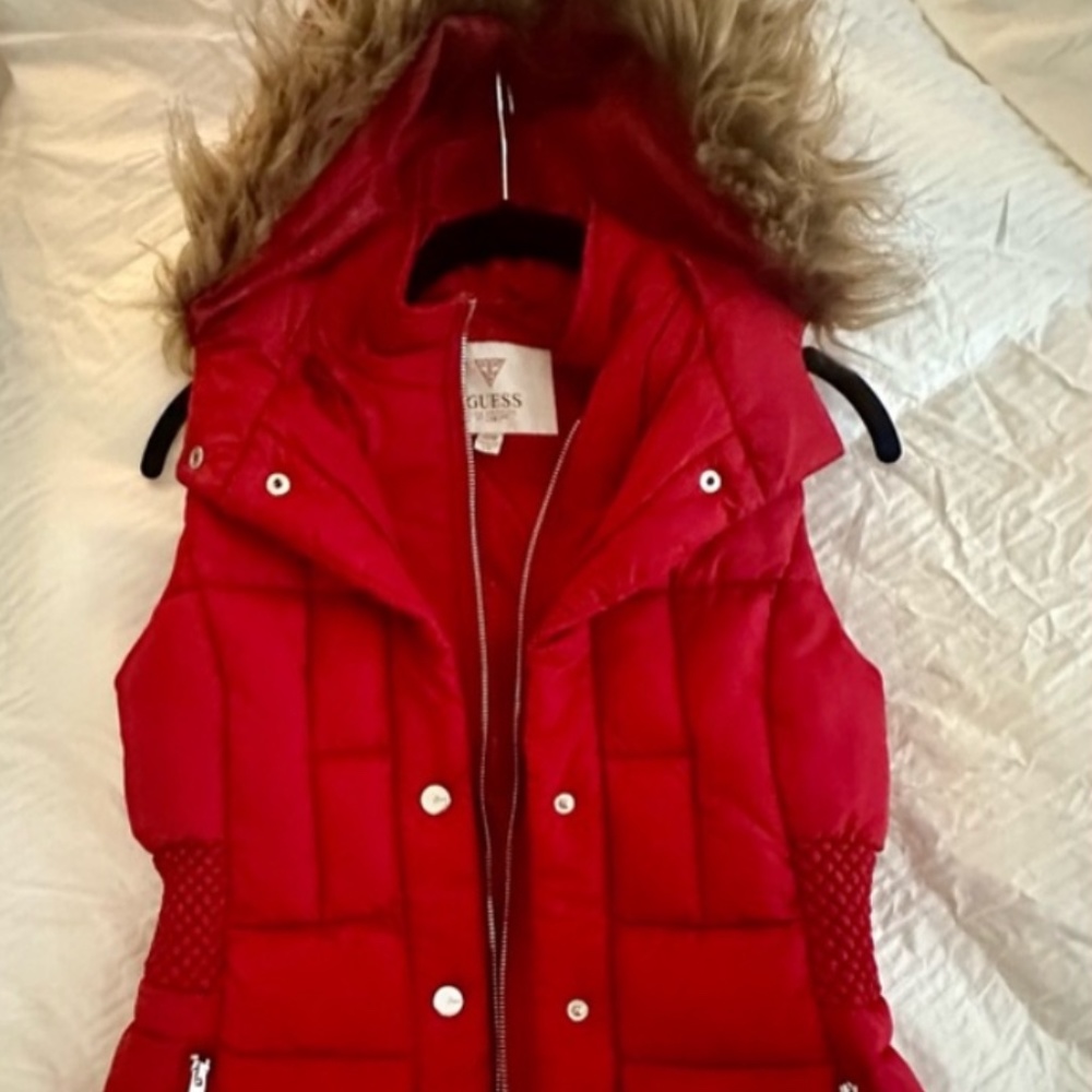 Guess Red Puffy Vest